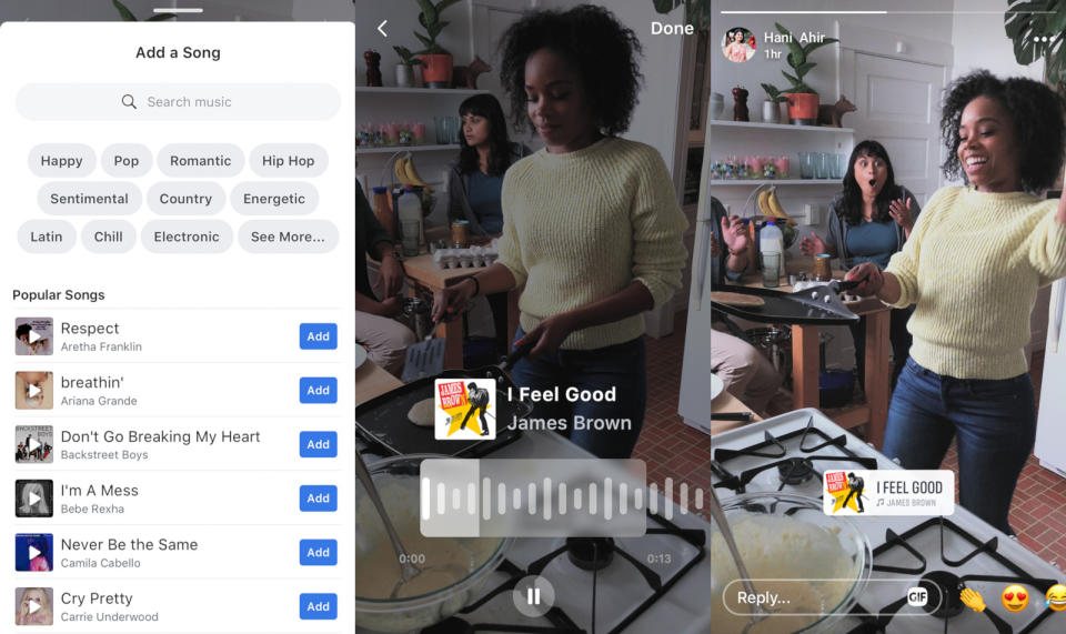 Starting next week, some Facebook users will see the option to add songs to