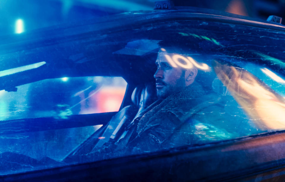 'K' (Ryan Gosling) in his flying car from “Blade Runner 2049”