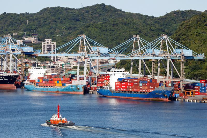 FILE PHOTO: Container ships in Keelung