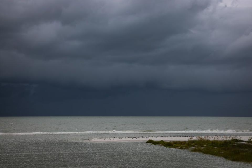 High tide hits Fort Myers Beach ahead of Hurricane Idalia on Tuesday.