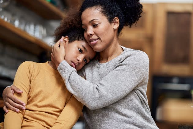 Validate your child's feelings and let them know you empathize when they deal with toxic behavior from a friend. (Photo: skynesher via Getty Images)