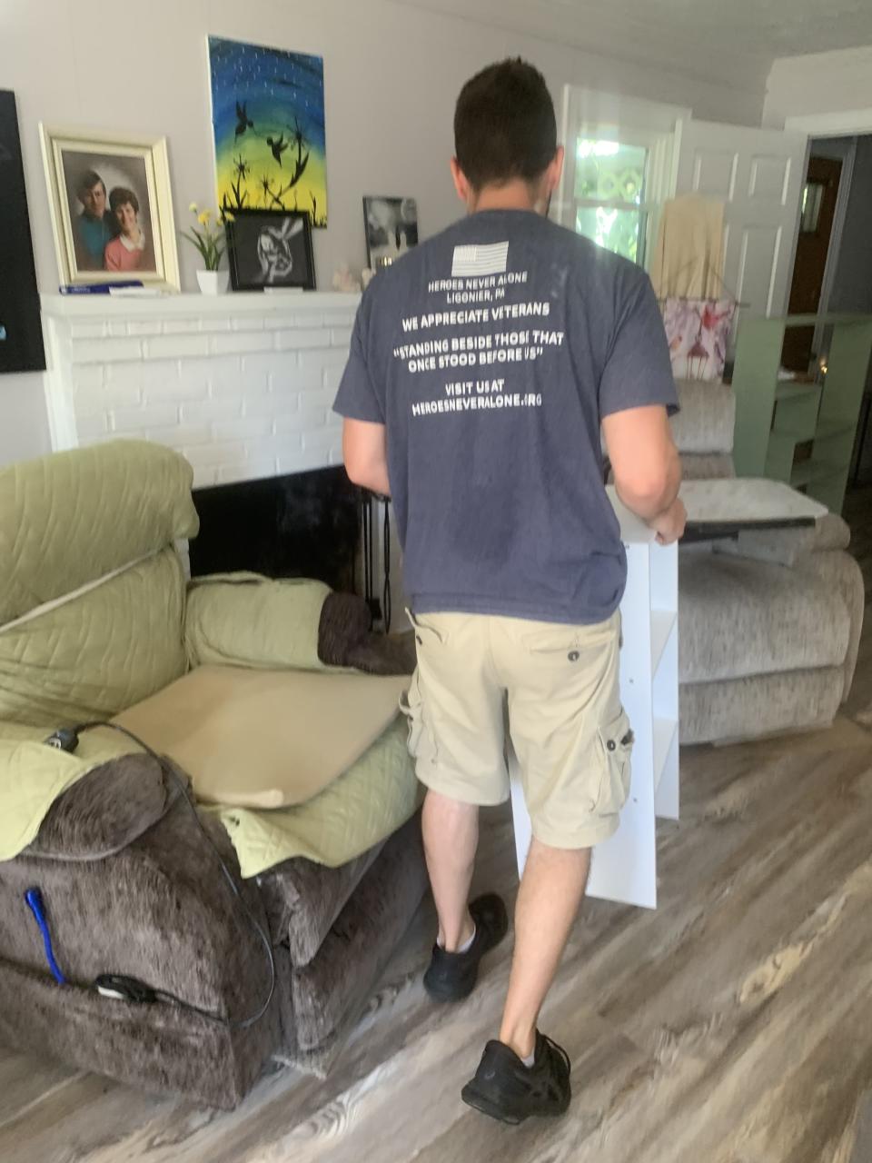 Andrew working to get the house ready  building homes for veterans