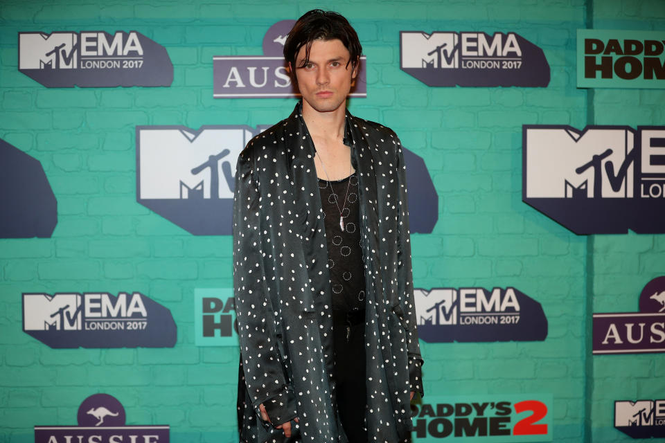 British singer James Bay arrives at the 2017 MTV Europe Music Awards at Wembley Arena in London.