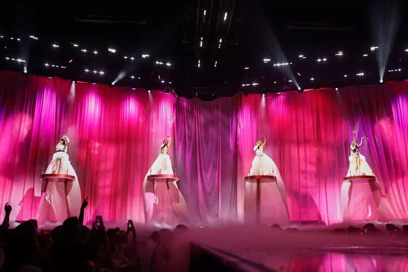 Girls Aloud on stage in Dublin