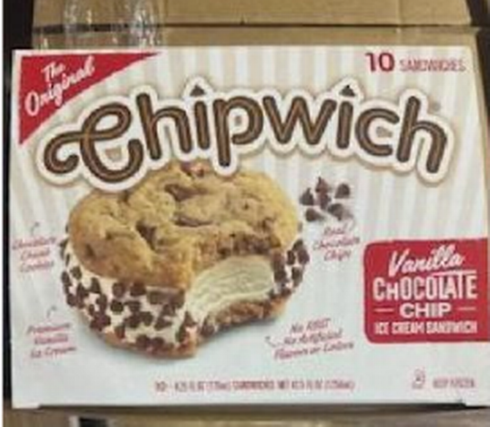 Chipwich Original Vanilla Chocolate Chip Ice Cream Sandwich