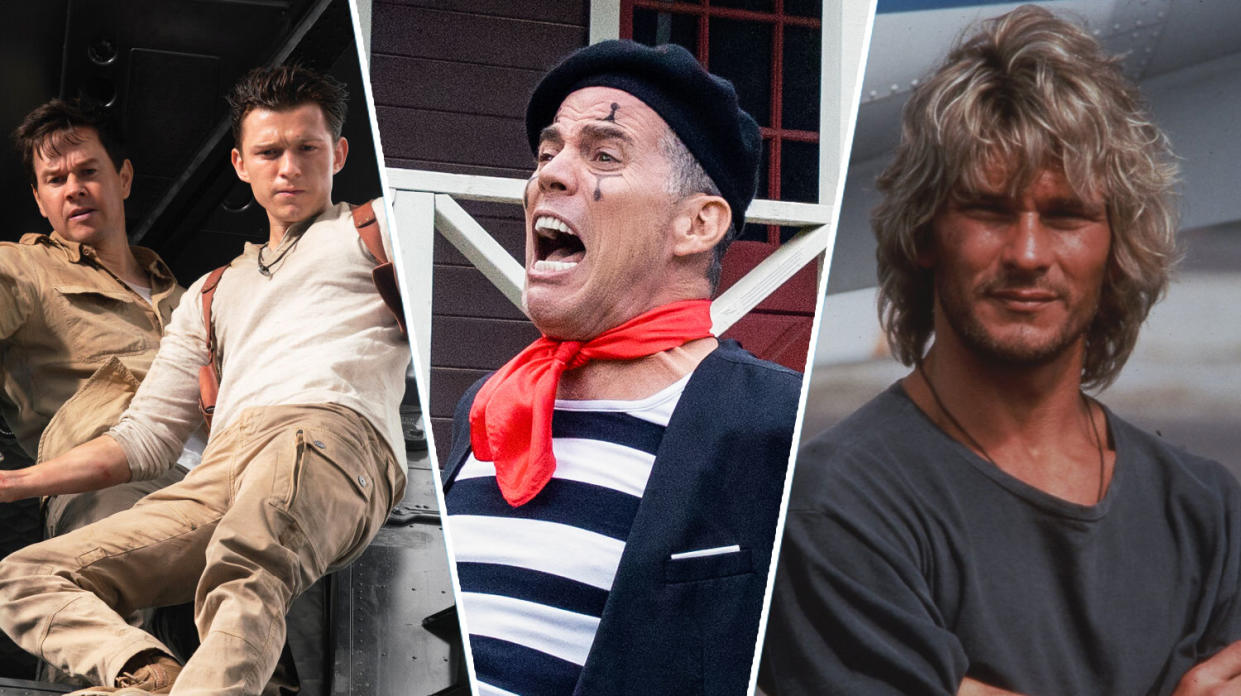 What to watch: Uncharted, Jackass and Point Break are all new to streaming this week. (Sony Pictures/Paramount/Warner Bros.)