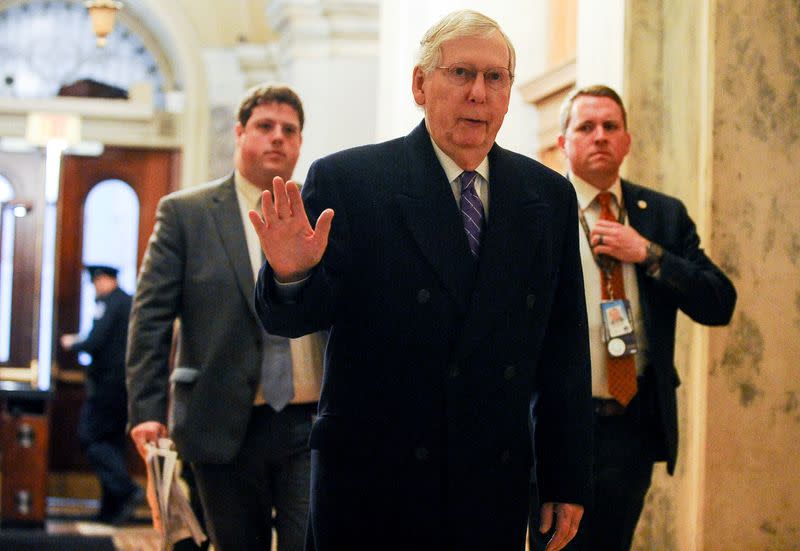 Senator Majority Leader Mitch McConnell (R-KY) arrives at the U.S. Capitol for the Senate impeachment trial of President Donald Trump in Washington