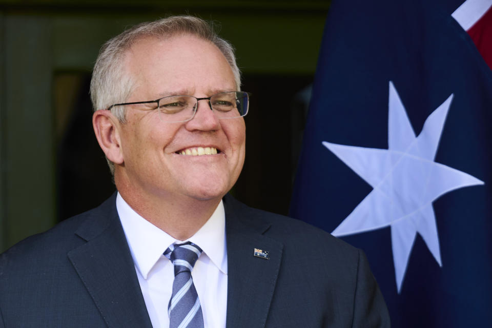 Australian Prime Minister Scott Morrison smiling.