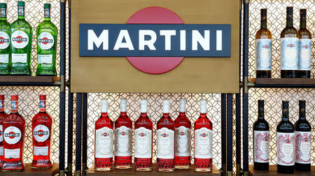 Martini's aperitif bottles are seen at the "Terrazza Martini" in Milan, Italy, May 16, 2018. REUTERS/Stefano Rellandini