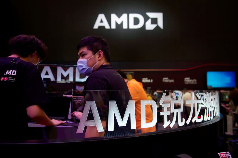 IMAGEN DE ARCHIVO. Logos de AMD se ven en la Exposición y Conferencia de Entretenimiento Digital de China, también conocida como ChinaJoy, en Shanghái, China