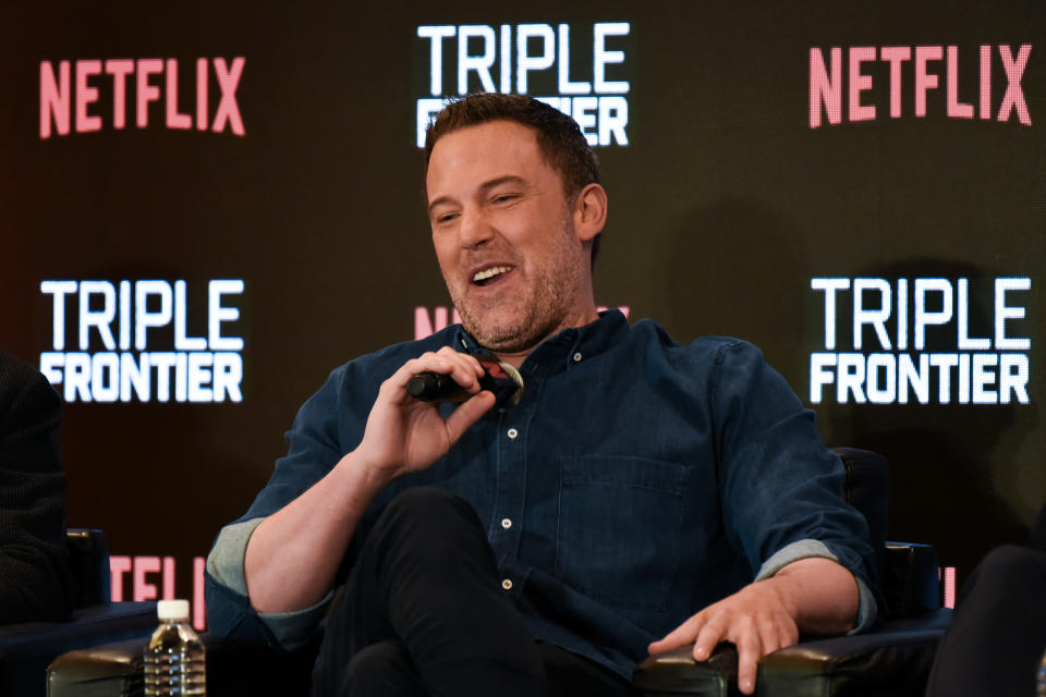 Star of “Triple Frontier” Ben Affleck at a press conference with Asian media on 9 March 2019 at Marina Bay Sands. (Photo: Iman Hashim for Yahoo Lifestyle Singapore)