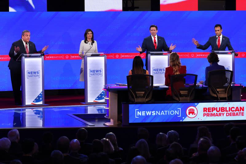 Republican U.S. presidential candidates participate in their fourth debate of the 2024 U.S. presidential campaign in Tuscaloosa, Alabama