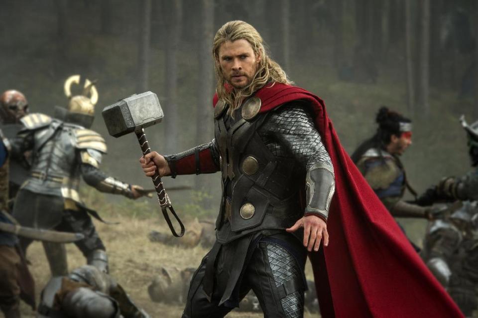 This publicity photo released by Walt Disney Studios and Marvel shows Chris Hemsworth in a scene from "Thor: The Dark World." (AP Photo/Walt Disney Studios/Marvel, Jay Maidment)