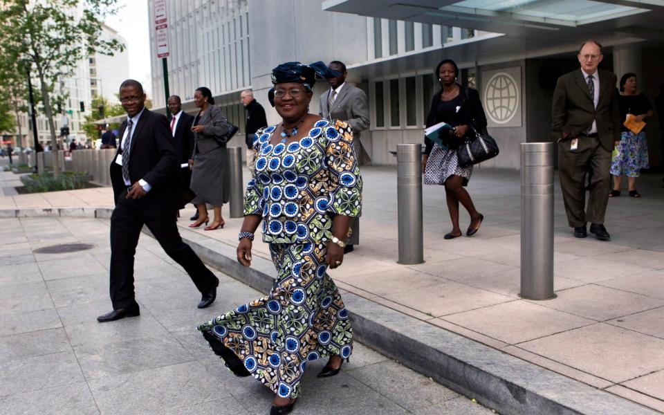 Ms Okonjo-Iweala pictured at the World Bank headquarters building in Washington April 9, 2012 - YURI GRIPAS/Reuters