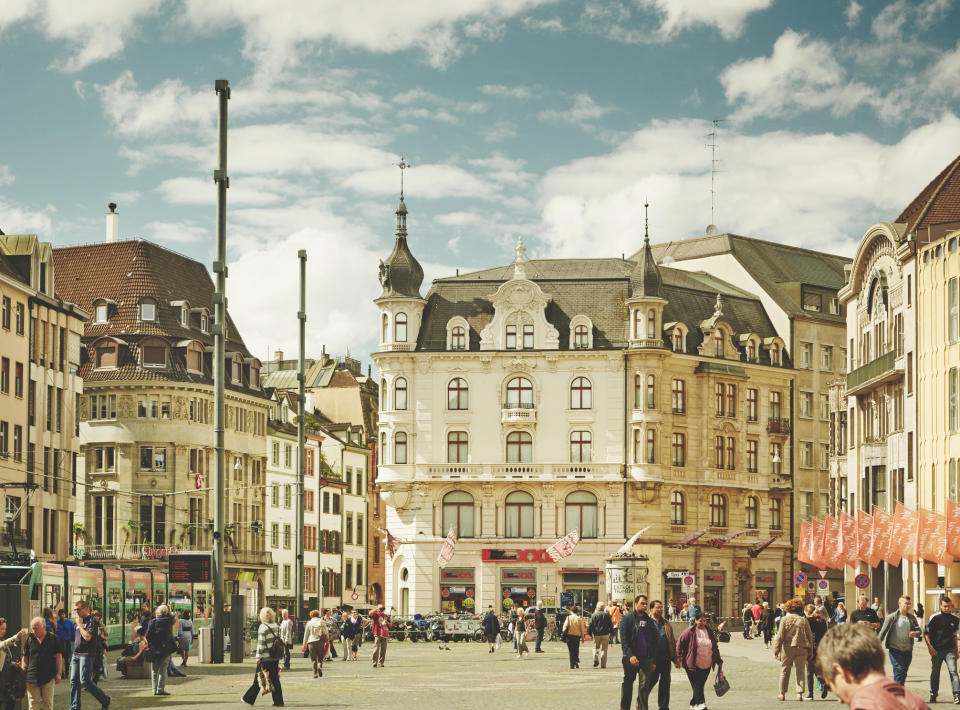 A town square in Switzerland.