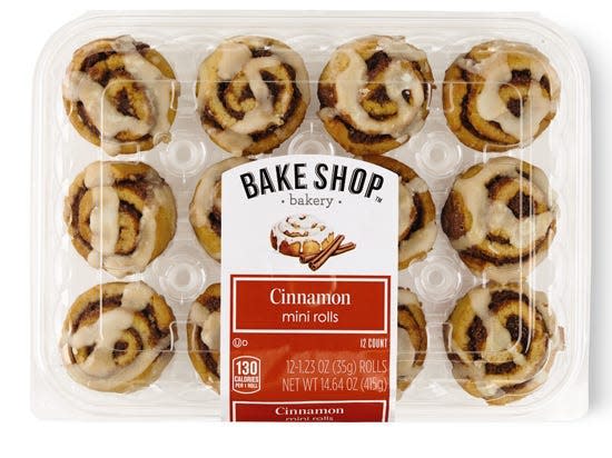 Plastic package of Bake Shop cinnamon rolls