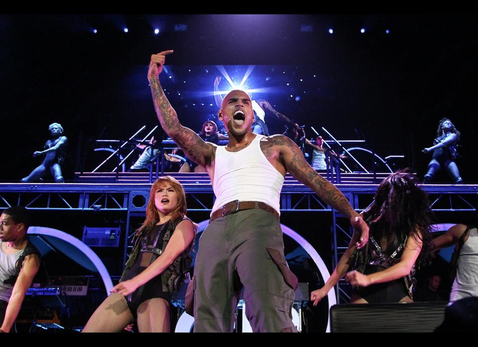 Chris Brown performs at Staples Center on Oct. 20, 2011 in Los Angeles, California.  (Noel Vasquez, Getty Images)