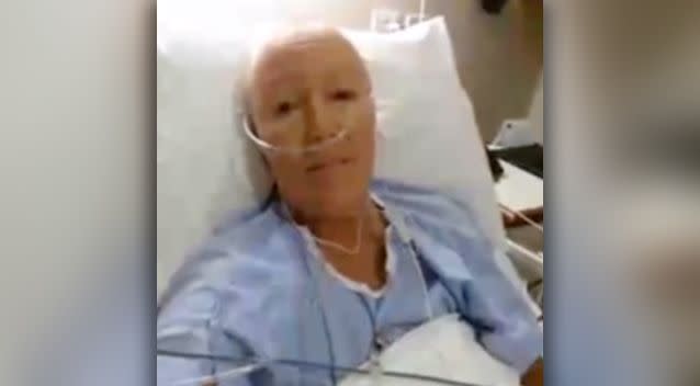 Elenor Tedenborg announced her happy result to her friends and followers on Facebook live from her hospital bed. Photo: Facebook