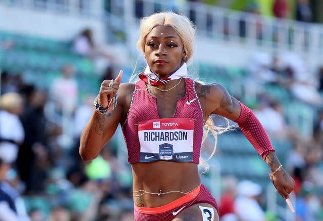 Sha'Carri Richardson runs in the first round of the 100 meters at the USATF Outdoor Championships. (Photo: Andy Lyons via Getty Images)