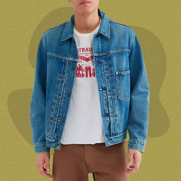 <p>Courtesy of Urban Outfitters</p><p>Levi’s riffs on the classic type 1 trucker jacket with an open, shirt-style pocket and a subtle stripe detail, resulting in a jacket that nods to the classics without being overly reverent. Traditionalists will appreciate heritage details like the cinch-back strap and pleated placket, while maximalists will enjoy the statement-making striped pattern. </p><p>[$109; <a href="https://go.skimresources.com?id=106246X1712071&xs=1&xcust=Mj-bestdenimjackets-jzavaleta-080423-update&url=https%3A%2F%2Fwww.urbanoutfitters.com%2Fshop%2Flevis-type-i-denim-trucker-jacket%3F" rel="noopener" target="_blank" data-ylk="slk:urbanoutfitters.com;elm:context_link;itc:0;sec:content-canvas" class="link ">urbanoutfitters.com</a>]</p>