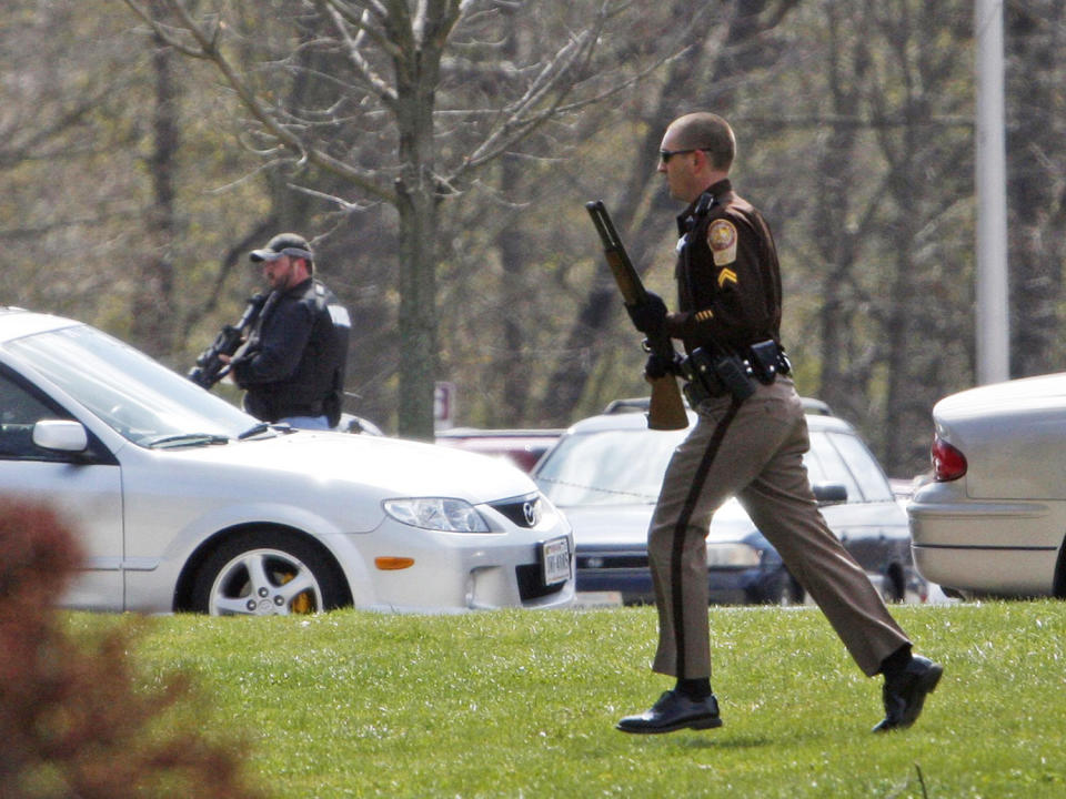 Police assembling on campus