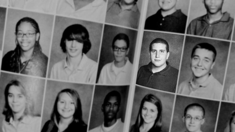 Bryan Kohberger, highlighted in this illustration, is pictured as a sophomore in the 2010-11 yearbook for Pleasant Valley High School in Brodheadsville, Pennsylvania. After graduating in 2013, he went on to work in the school district for several years as a part-time security officer.