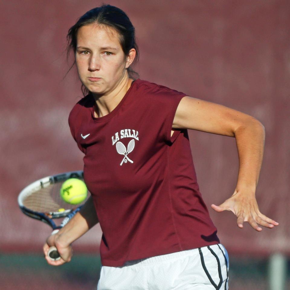 Abigail Oxley came up clutch for the La Salle girls tennis team Tuesday, pulling out a three-set win to earn the clinching point in the Rams' 4-1 win over North Kingstown in their Division I semifinal.