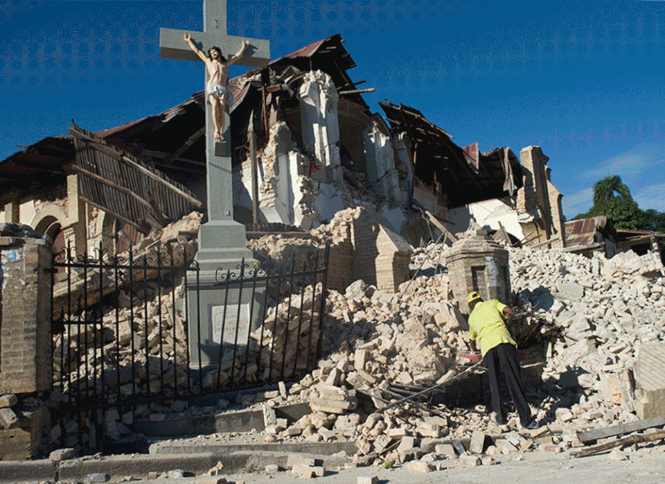 These images show the site of the Sacre Coeur Church in Port-au-Prince, on Jan. 14, 2010 and the church on Dec. 29, 2014.&nbsp;