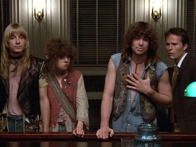 John Savage, Treat Williams, Don Dacus, Annie Golden, and Dorsey Wright in "Hair" (1979).