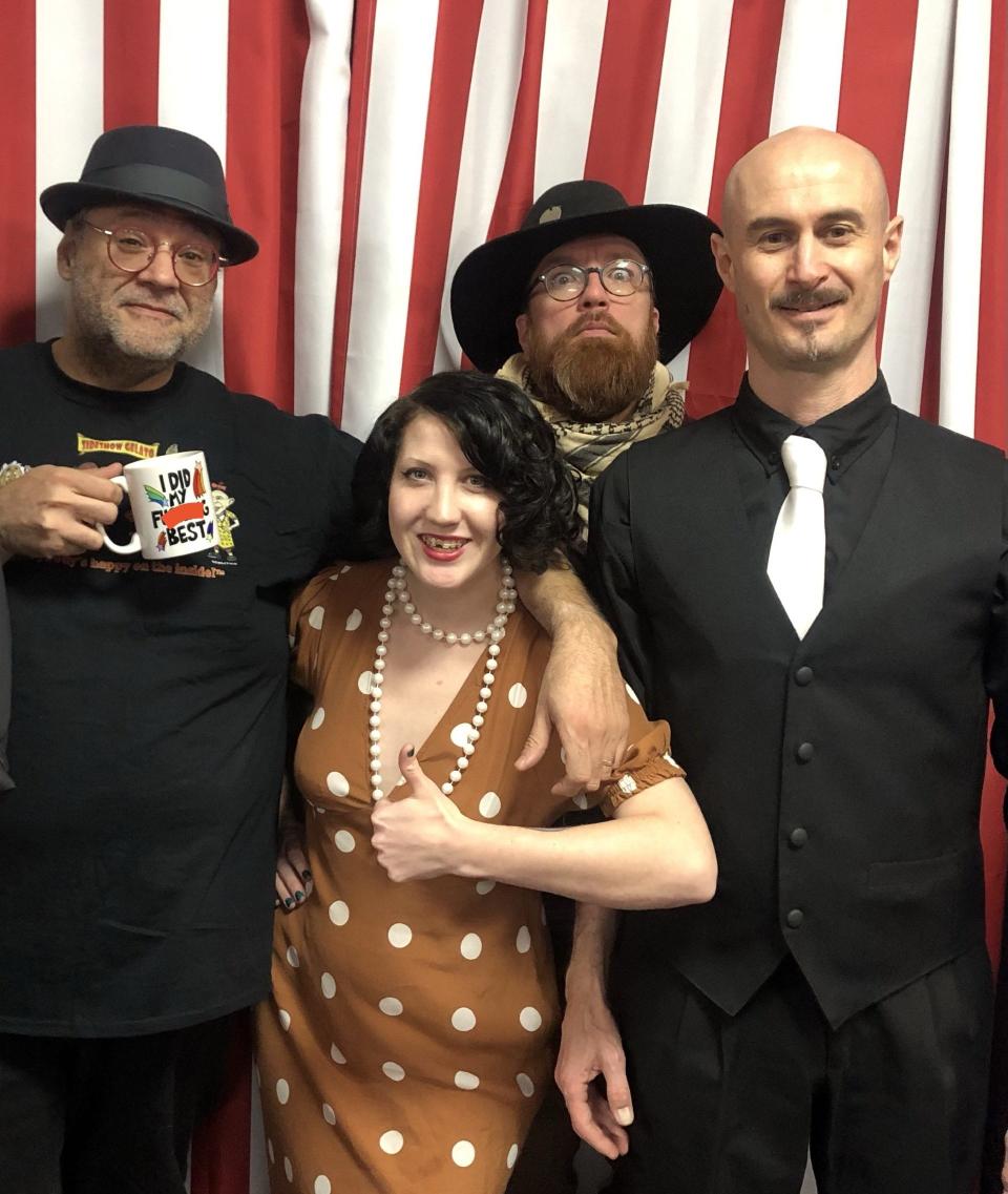 The staff at Sideshow Gelato is made up of performers including sword swallowers, magicians, and jugglers.