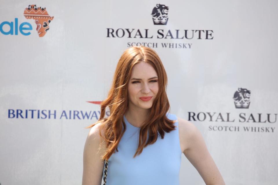 Karen Gillan arrives at the Singapore Polo Club