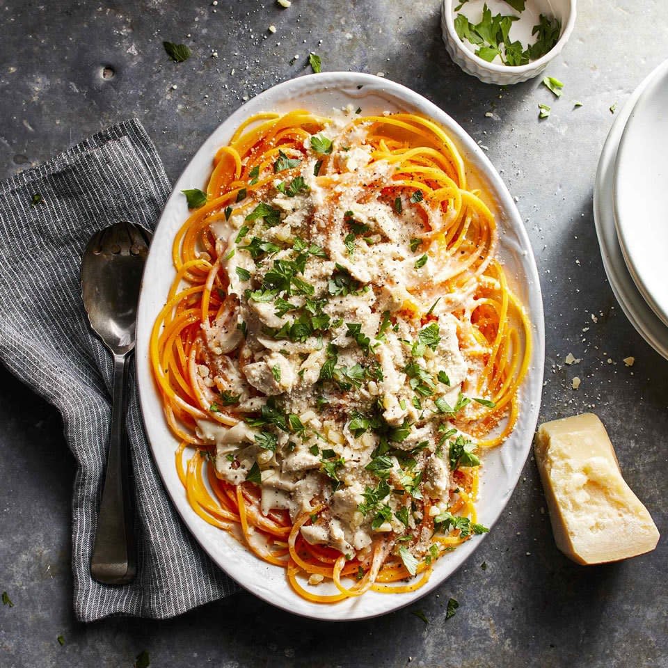 Butternut Squash Alfredo with Chicken & Spinach