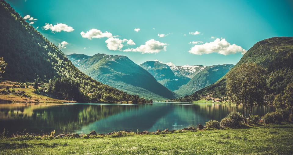 A lake in a valley in Norway