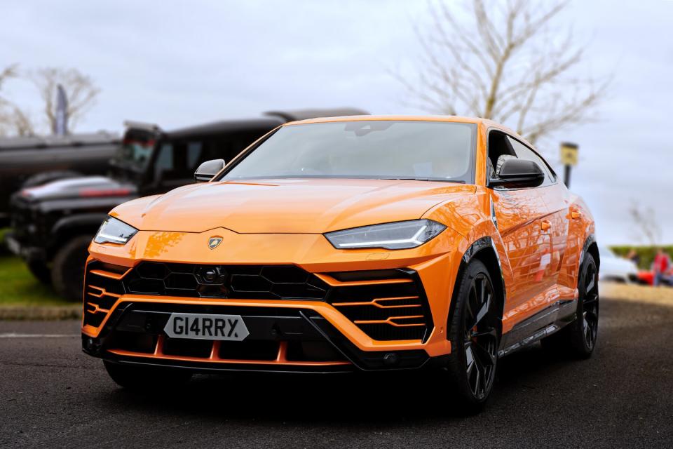 he Lamborghini Urus seen at the Sharnbrook Hotel in Bedfordshire