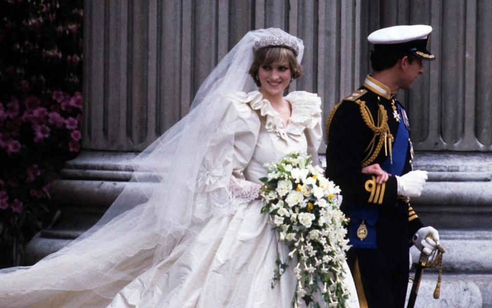 Princess Diana and Prince Charles on their wedding day - Anwar Hussein