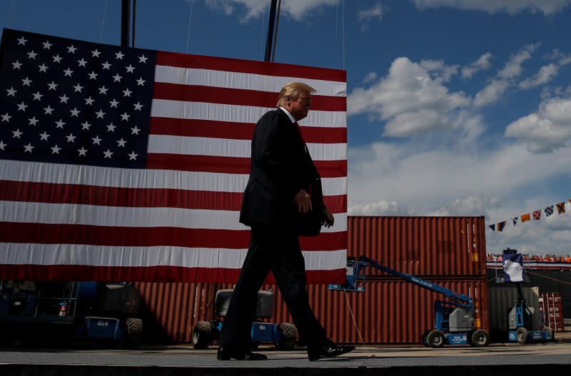 U.S. President Trump visits Fincantieri Marinette Marine in Marinette, Wisconsin