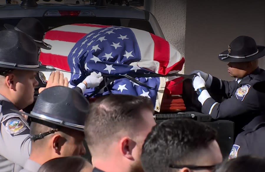 Funeral procession for Trooper Alberto Felix who was killed in the line of duty. (KLAS)