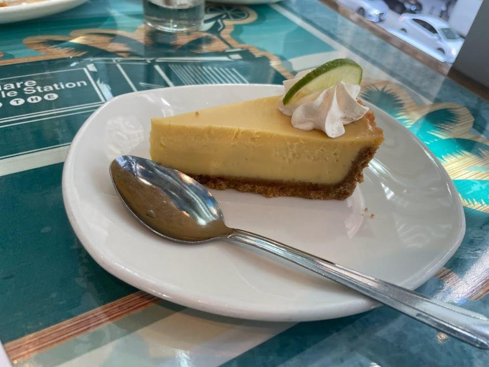 Slice of key lime pie at Margaritaville
