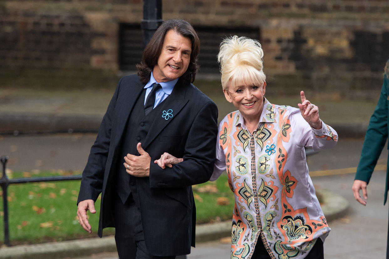 Dame Barbara Windsor and her husband Scott Mitchell arrive to deliver an Alzheimer's Society open letter to 10 Downing Street in Westminster, London, calling on Prime Minister Boris Johnson to address the 