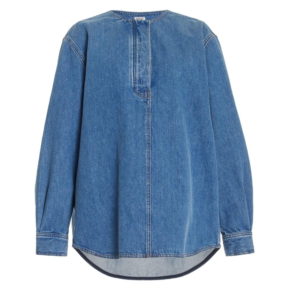 <p><a href="https://go.redirectingat.com?id=74968X1596630&url=https%3A%2F%2Fwww.modaoperandi.com%2Fwomen%2Fp%2Ftoteme%2Fcollarless-denim-shirt%2F607977&sref=https%3A%2F%2Fwww.townandcountrymag.com%2Fstyle%2Ffashion-trends%2Fg60202579%2Fthe-weekly-covet-march-22-2024%2F" rel="nofollow noopener" target="_blank" data-ylk="slk:Shop Now;elm:context_link;itc:0;sec:content-canvas" class="link ">Shop Now</a></p><p>Collarless Denim Shirt</p><p>modaoperandi.com</p><p>$650.00</p><span class="copyright">MODA OPERANDI</span>