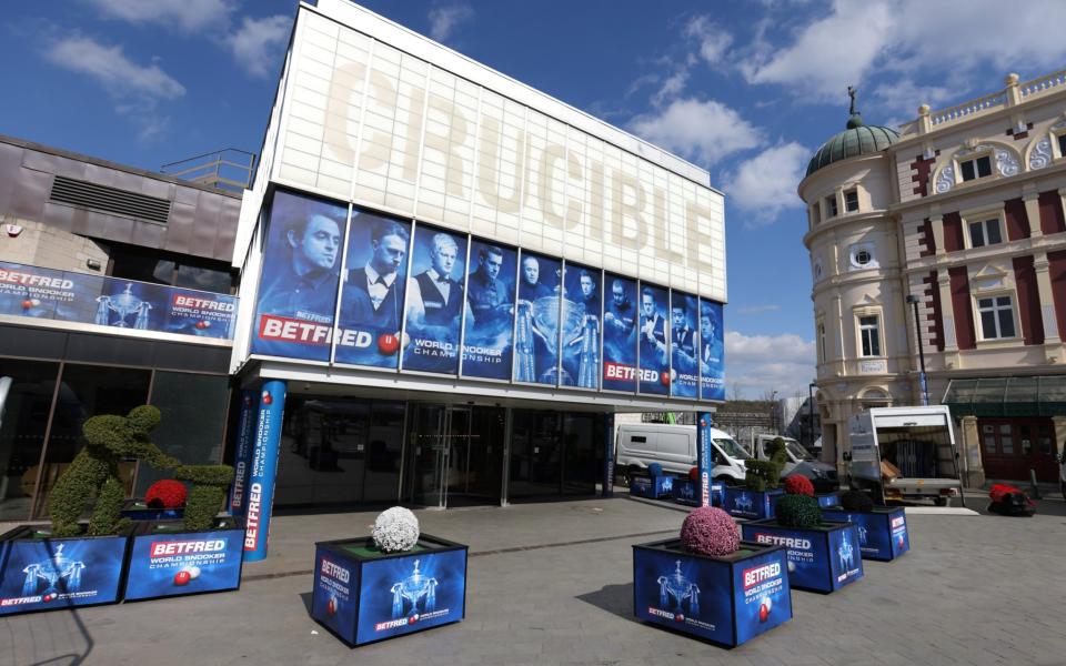 The Crucible Theatre prior to the Betfred World Snooker Championship on Saturday - George Wood/Getty Images