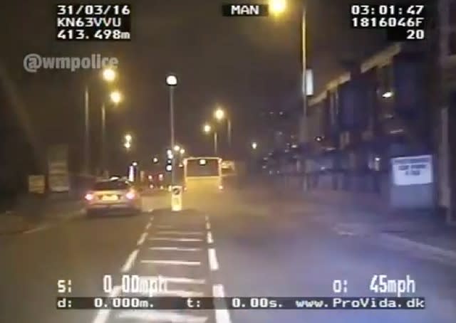 Police dashcam captures dramatic stolen bus chase