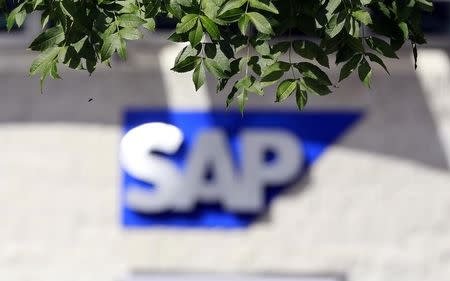 A SAP logo is seen at its offices in the CityWest complex, Dublin September 5, 2013. Picture taken September 5, 2013. To match Special Report TAX-SAP/ REUTERS/Cathal McNaughton (IRELAND - Tags: BUSINESS LOGO SCIENCE TECHNOLOGY)