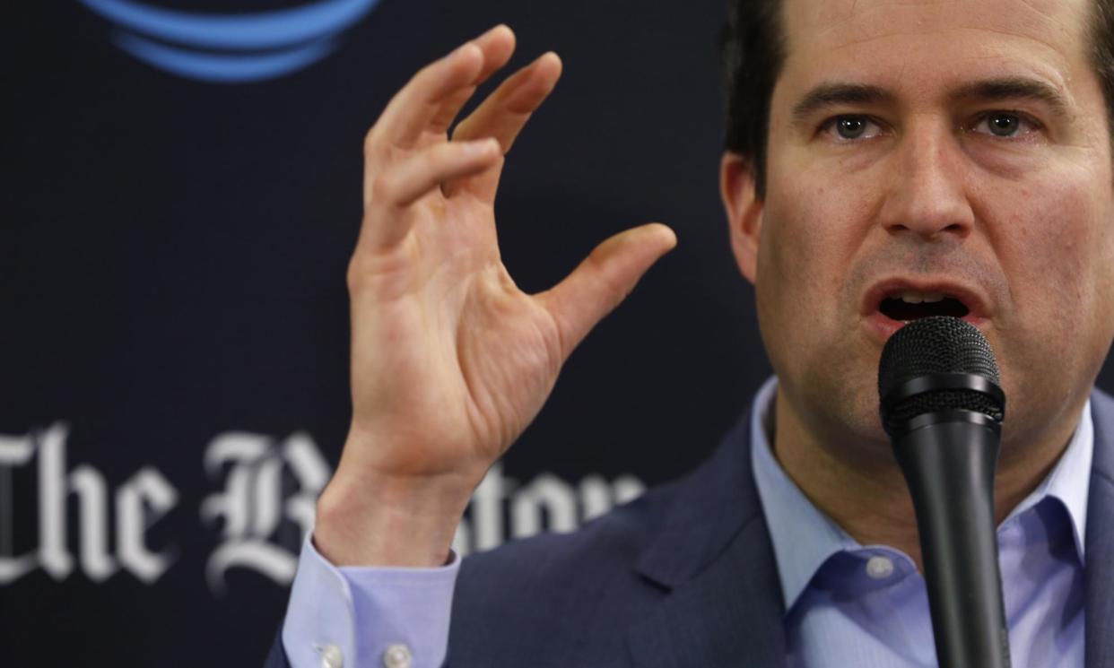 <span>Congressman Seth Moulton says Joe Biden’s failure to recognise him at D-day was part of a ‘deeper problem’.</span><span>Photograph: Boston Globe/Getty Images</span>