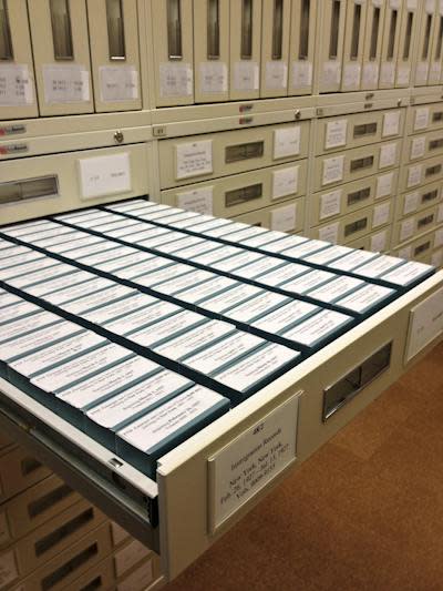 Records of immigration and passenger arrivals during the Great Migration stored at the National Archives in Washington. AP Photo/J. Scott Applewhite