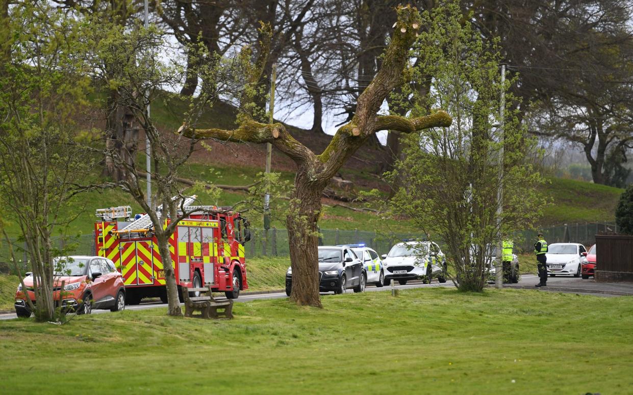 Emergency services attend the incident at BAE Systems Glascoed
