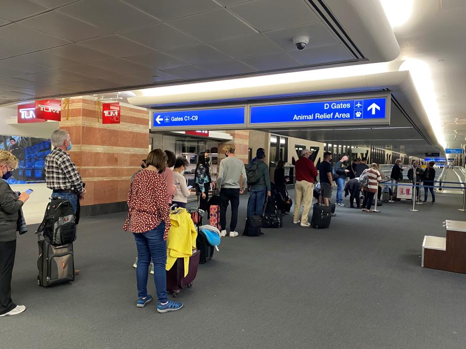 The pre-dawn Starbucks line was a few dozen people deep at Phoenix Sky Harbor International Airport in early March, another sign of the travel rebound as coronavirus cases decline and travel restrictions ease.