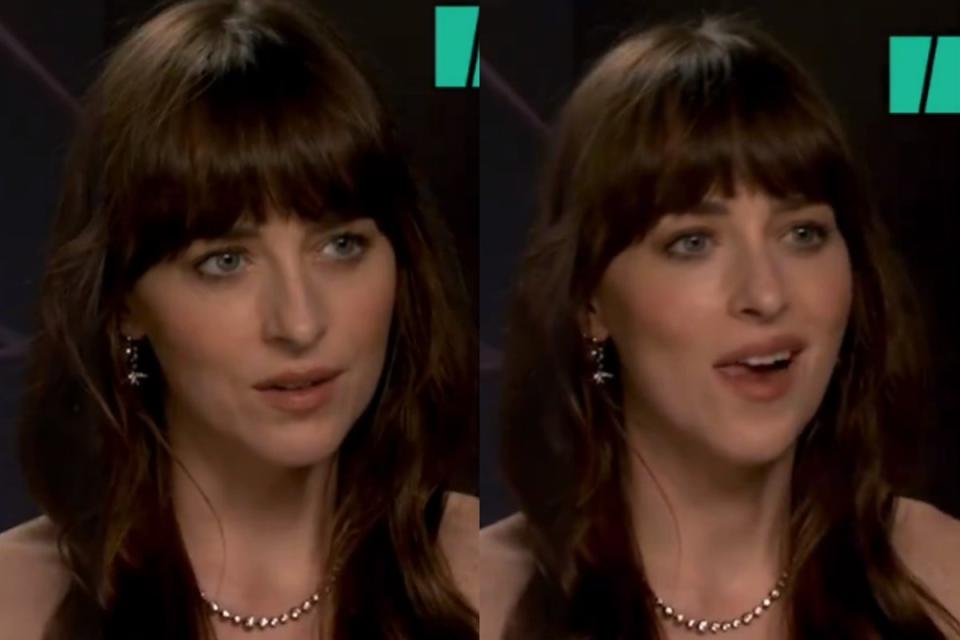 Dakota Johnson has a straight-faced response during Madame Web interview (TikTok / HuffPostUK)