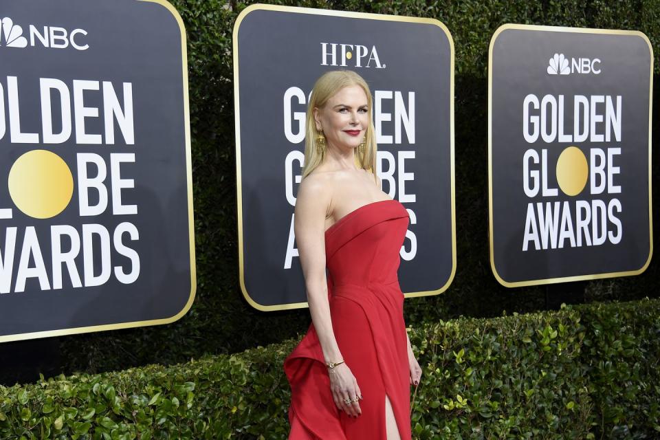 nicole kidman 2023 fashion red high slit dress instagram