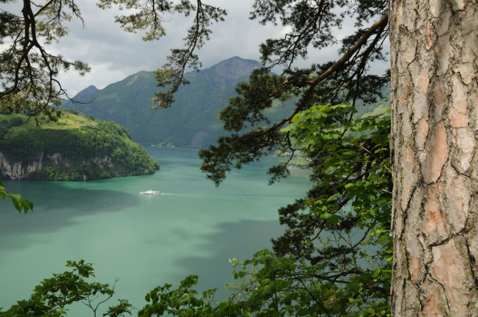 Views of Lake Lucerne in Switzerland.